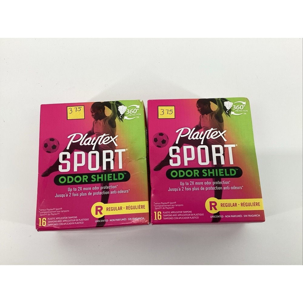 2ct Playtex Sport Odor Shield Tampons *NEW* - Fragrance free - 16 count ea box